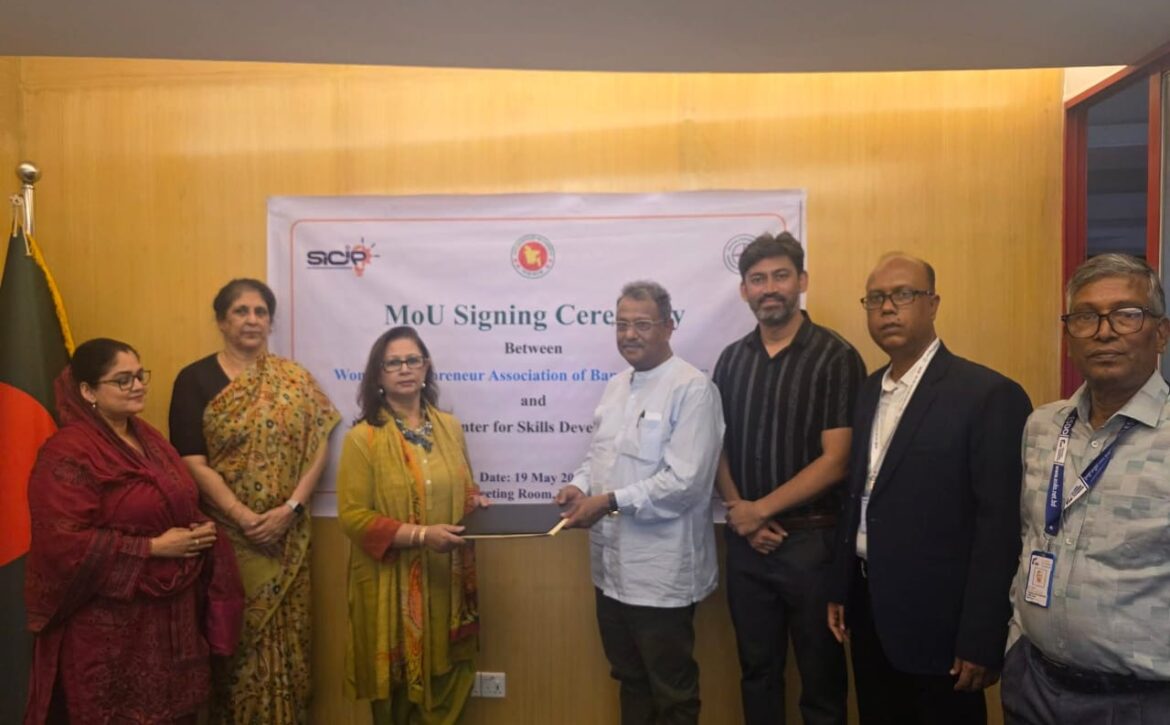ESDO signed a Memorandum of Understanding (MoU) with the Women Entrepreneurs Association of Bangladesh (WEAB) and SICIP to strengthen collaboration on skills development and entrepreneurship training initiatives for young and disadvantaged women
