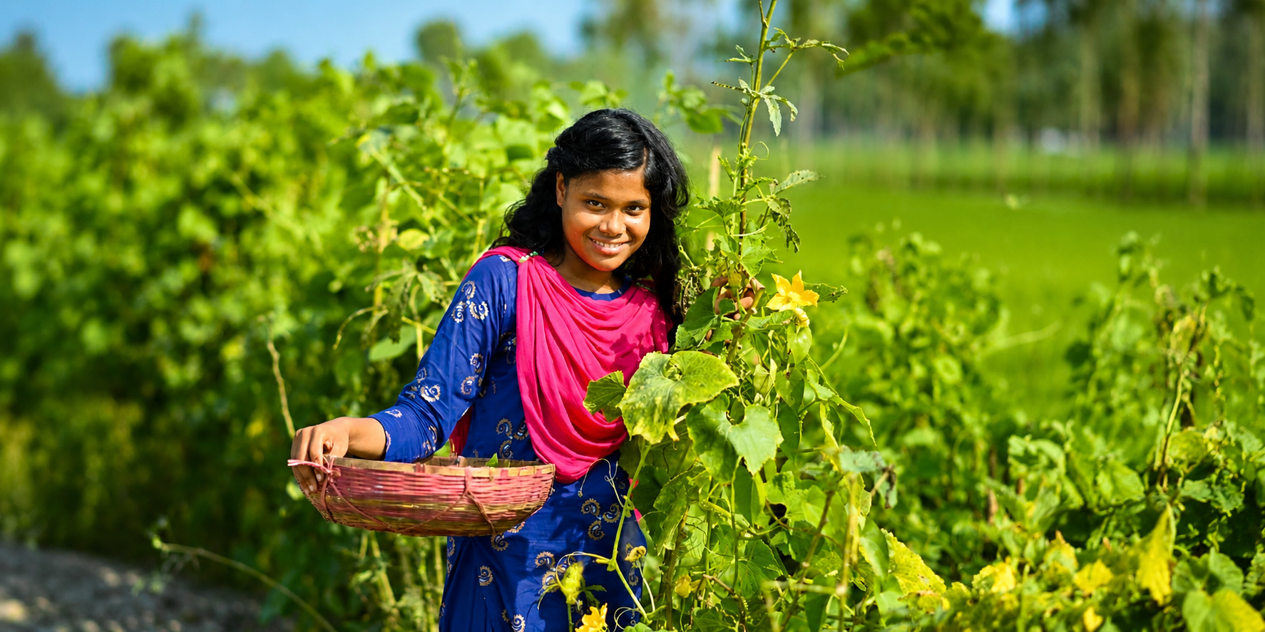 girl at vegitable garden