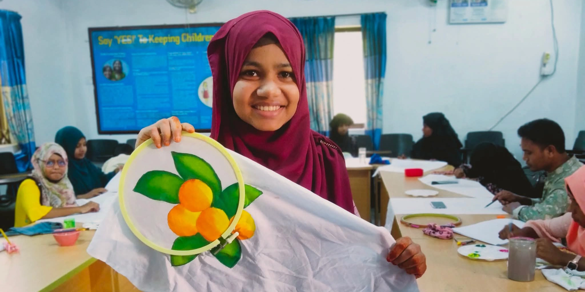 girl with handicraft product