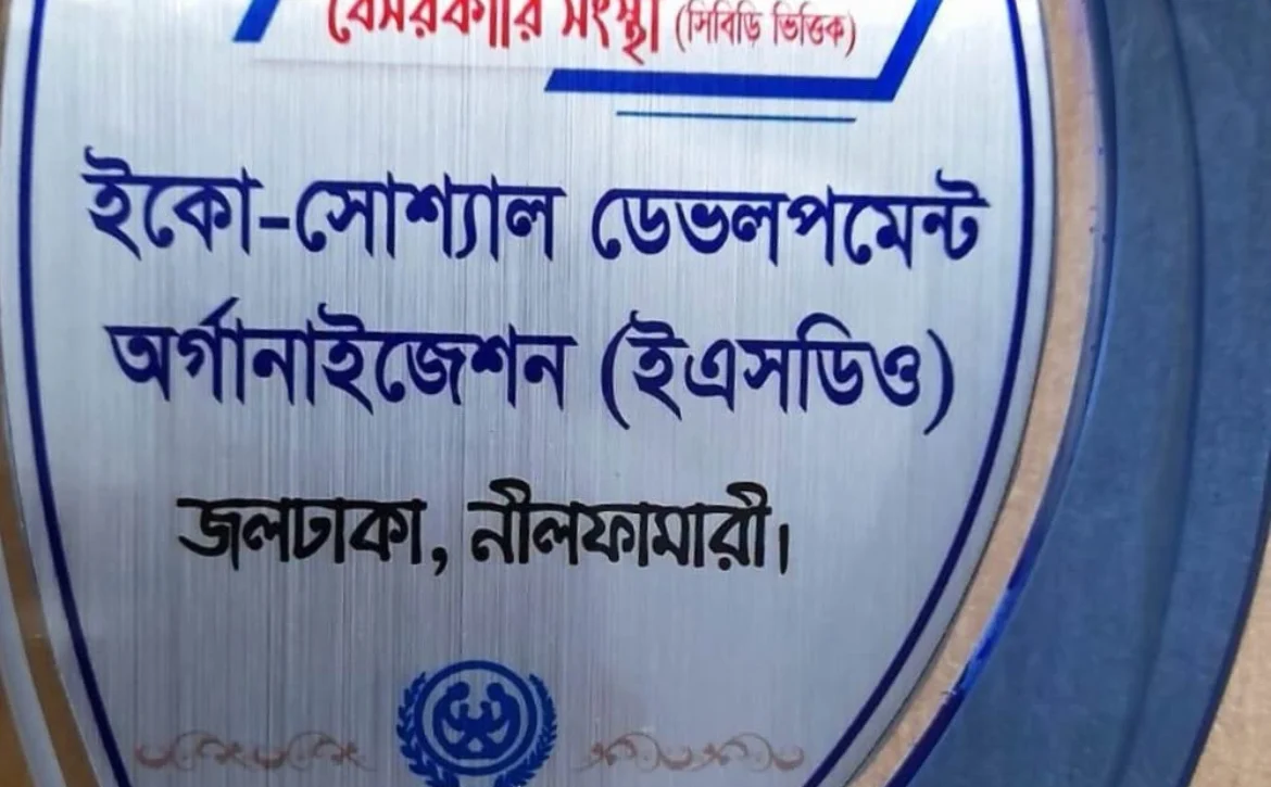 ESDO received the award for the best non-governmental development organization at the upazila level
