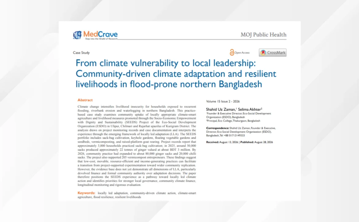ESDO's Climate Adaptation Activities in an International Journal