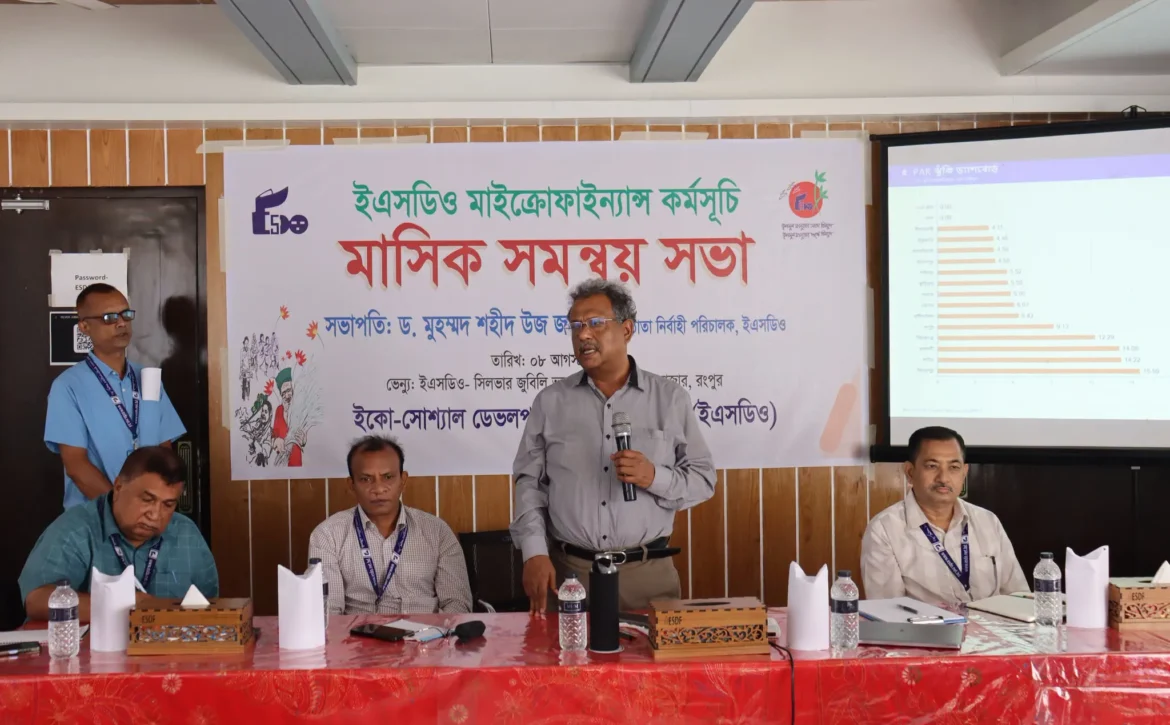 a coordination meeting for the Microfinance Program was successfully held in the hall of ESDO's Silver Jubilee Building in Rangpur
